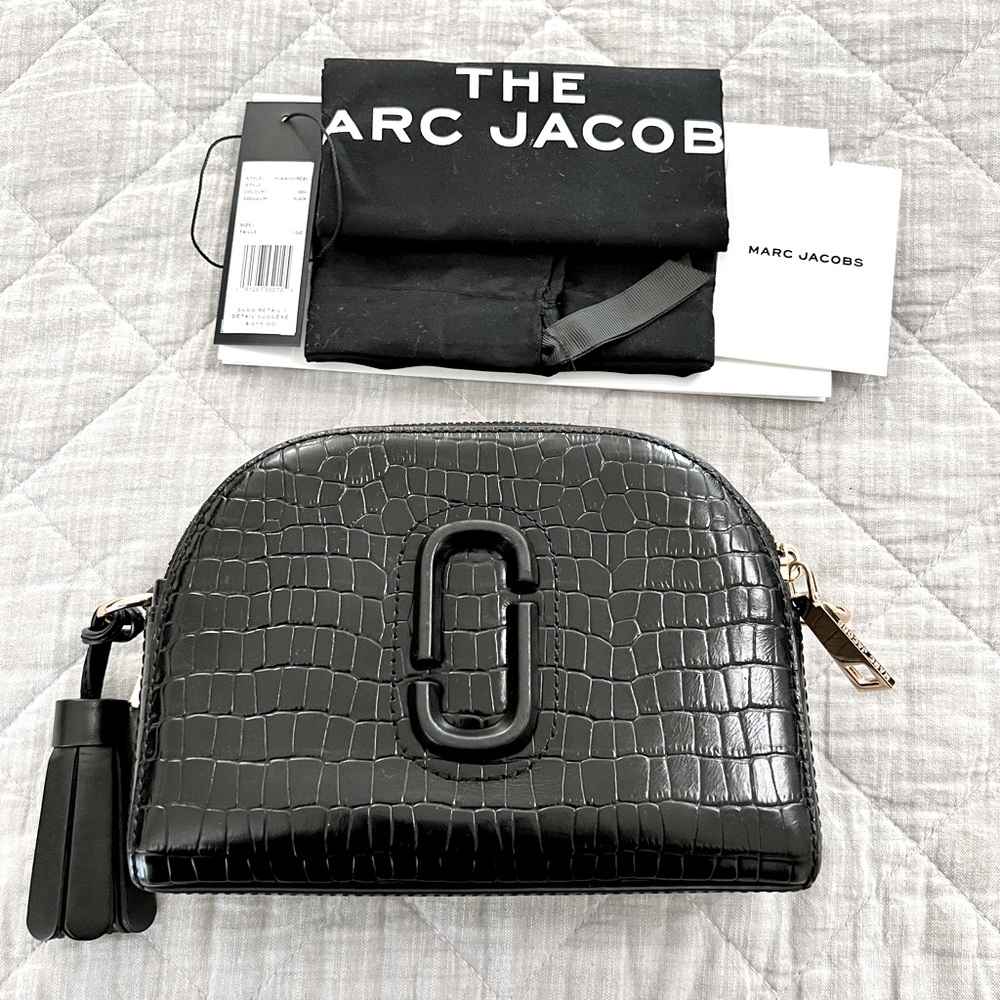 Marc Jacobs Shutter Croc-Embossed Leather Crossbody Bag